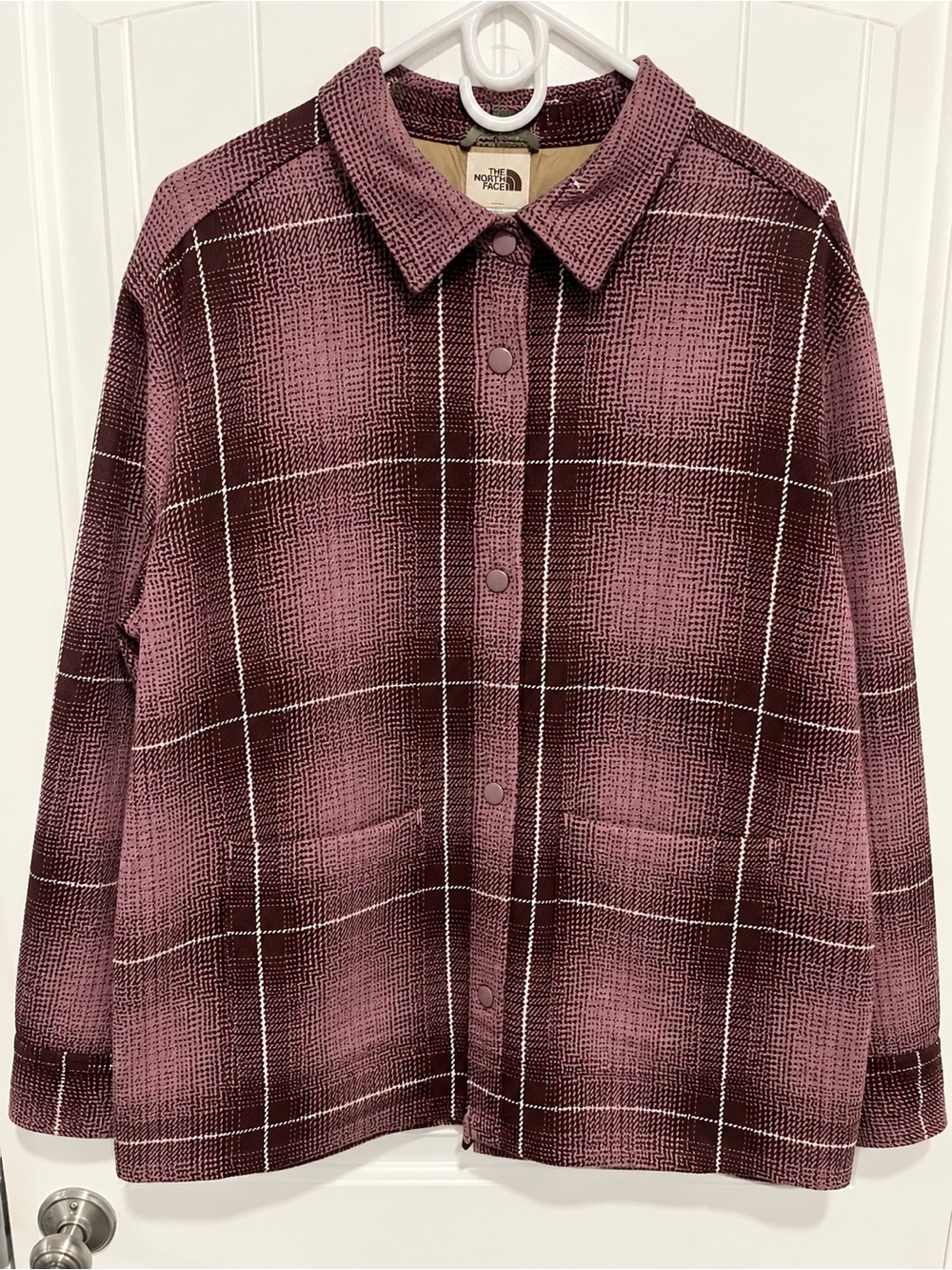The North Face Valley Twill Utility Shacket Plaid Jacket Women L
